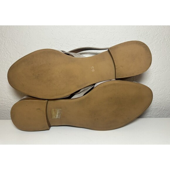 Jeffrey Campbell Canela Taupe Suede Strappy Low Stacked Heel Flats Women's 9.5 - Picture 8 of 8